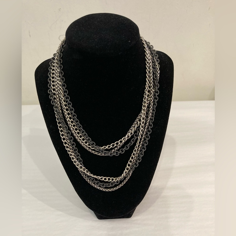 David Yurman 3 Row Multi Strand Sterling Silver Necklace 34” NEW w/